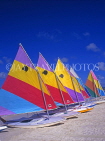 ANTIGUA, West Coast, row of sailboats on beach, ANT652JPLA