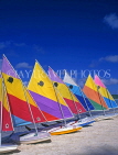 ANTIGUA, West Coast, row of sailboats on beach, ANT656JPL