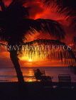 ANTIGUA, sunset and sea view, coconut trees in silhouette, ANT727JPL