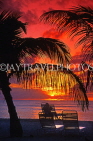 ANTIGUA, sunset and sea view, coconut trees in silhouette, ANT996JPL