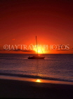 ANTIGUA, sunset with catamaran at sea, in  silhouette, ANT730JPL