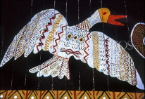 AUSTRALIA, Northern Territory, Darwin, TIWI ISLANDS (Bathurst), island church, Aboriginal art, AUS521JPL