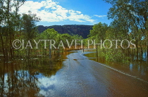 AUSTRALIA, Northern Territory, Kakadu National Park, flooded road near Jabiru (wet season), AUS554JPL