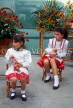 AZORES, Sao Miguel Island, Furnas, Flower Carpet Festival, children in traditional dress, AZ470JPL