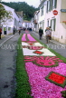 AZORES, Sao Miguel Island, Furnas, Flower Carpet Festival, street decorated with cut flowers, AZ484JPL