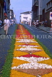 AZORES, Sao Miguel Island, Ponta Delgada, Flower Carpet Festival, floral display along road, AZ347JPL