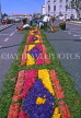 AZORES, Sao Miguel Island, Ponta Delgada, Flower Carpet Festival, floral display along street, AZ345JPL