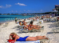 BAHAMAS, New Providence Island, Cable Beach and sunbathers, BAH368JPL
