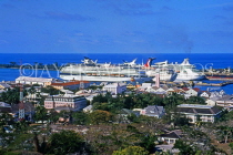 BAHAMAS, New Providence Island, Nassau, harbour and cruise ships, BAH494JPL