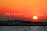 BAHRAIN, King Fahd Causeway, sunset and sea, BHR1769JPL