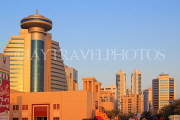 BAHRAIN, Manama, Sanabis area, Chamber of Commerce building, sunset skyline, BHR1135JPL