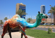 BAHRAIN, Manama, Seef Mall shopping centre, Camel sculptures, public art, BHR374JPL