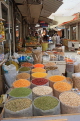 BAHRAIN, Manama, traditional souk, pulses and spice stalls, BHR289JPL