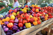 BAHRAIN, Noor El Ain, Garden Bazaar, Farmers Market, colourful peppers, BHR1255JPL