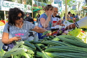 BAHRAIN, Noor El Ain, Garden Bazaar, Farmers Market, shoppers at vegetable stall, BHR1247JPL