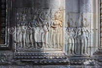 CAMBODIA, Siem Reap, Angkor Wat, Apsara dancers carvings, CAM520JPL