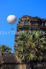 CAMBODIA, Siem Reap, Angkor Wat, temple complex building & hot air balloon, CAM551JPL