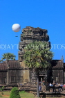 CAMBODIA, Siem Reap, Angkor Wat, temple complex building & hot air balloon, CAM552JPL