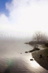 CANADA, British Columbia, Port Moody, Rocky Point Park, morning fog rising over lake, CAN825JPL