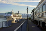 CANADA, British Columbia, Prince Rupert terminal, passenger train and cruise ship, CAN839PL