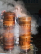 CHINA, Sichuan Province, Daocheng, dumplings freshly steamed, CH1496JPL