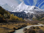 CHINA, Sichuan Province, Yading National Park scenery, and Tibetan peak of Yanmaiyang, CH1571JPL