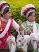 CHINA, Yunnan Province, Dali, Bai girls in traditional dress, CH1559JPL