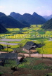 CHINA, Yunnan Province, GUILIN, Karst landscape, rice fields and hills, CH902JPL