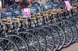CHINA, Yunnan Province, GUILIN, new bicycles, lined up, CH986JPL