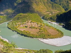 CHINA, Yunnan Province, Nujiang (Salween) River weaving through its narrow gorge, CH1514JPL