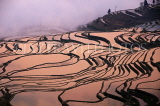 CHINA, Yunnan Province, Yuanyang, Duiyoshu, sunrise over water filled rice terraces, CH1620JPL