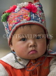 CHINA, Yunnan Province, Yuanyang, Hani hill tribe baby, wearing woven hat, CH1541JPL