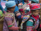 CHINA, Yunnan Province, Yuanyang, Hani hill tribe women in tradional enbroided dress, CH1538JPL
