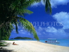 COOK ISLANDS, Aitutaki Islands, Moturakau Island, beach and coconut trees, CI629JPL