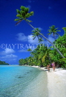 COOK ISLANDS, Aitutaki Islands, Tapuaetai (One Foot Island), beach and coconut palms, CI104JPL