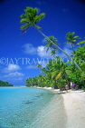 COOK ISLANDS, Aitutaki Islands, Tapuaetai (One Foot Island), beach and coconut palms, CI136JPL