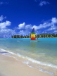 COOK ISLANDS, Rarotonga, Muri Beach and sailboat, CI664JPL