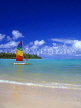 COOK ISLANDS, Rarotonga, Muri Beach and sailboat, CI669JPL