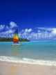 COOK ISLANDS, Rarotonga, Muri Coast and sailboat, CI666JPL