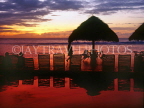 COOK ISLANDS, Rarotonga, dusk view from Edgewater Hotel pool, CI690JPL