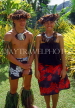 COOK ISLANDS, Rarotonga, islanders in Maori dress, CI926JPL