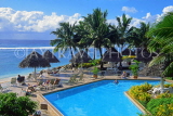 COOK ISLANDS, Rarotonga, view from Edgewater Hotel pool, CI145JPL