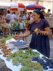 CROATIA, Dubrovnik, Old Town, market scene, customer at fruit stall, CRO308JPL