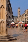 CROATIA, Dubrovnik, Old Town street and Orlando's Pillar (foreground), CRO450JPL
