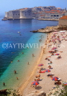 CROATIA, Dubrovnik, beach and Old Town view, CRO476JPL