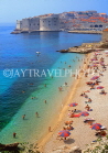 CROATIA, Dubrovnik, beach and Old Town view, CRO477JPL