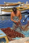 CROATIA, Elaphite Islands (Dubrovnik Coast), KOLOCEP, fisherman mending net, CRO403JPL