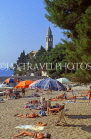 CROATIA, Elaphite Islands (Dubrovnik Coast), LOPUD, beach with sunbathers, CRO459JPL