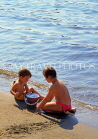 CROATIA, Elaphite Islands (Dubrovnik Coast), LOPUD, children playing on beach, CRO38JPL