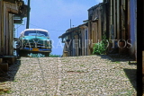 CUBA, Trinidad, old town street, and old American car, CUB266JPL